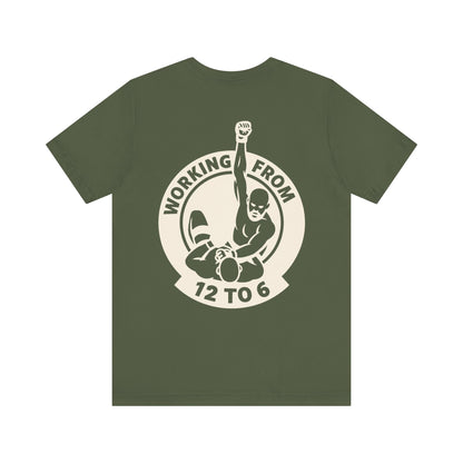 The Working from 12 to 6 Tee | Gutsy Green | MMA Casual Wear
