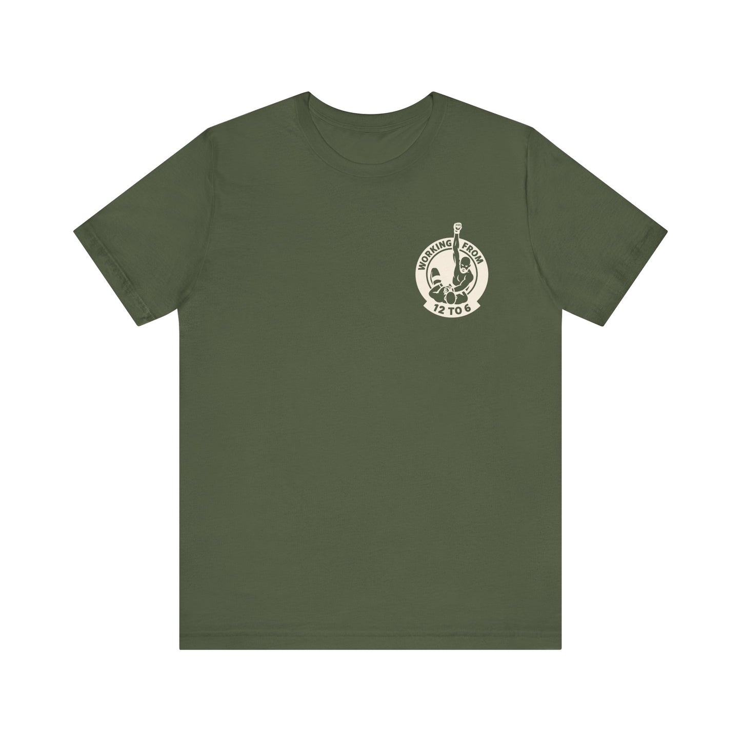The Working from 12 to 6 Tee | Gutsy Green | MMA Casual Wear